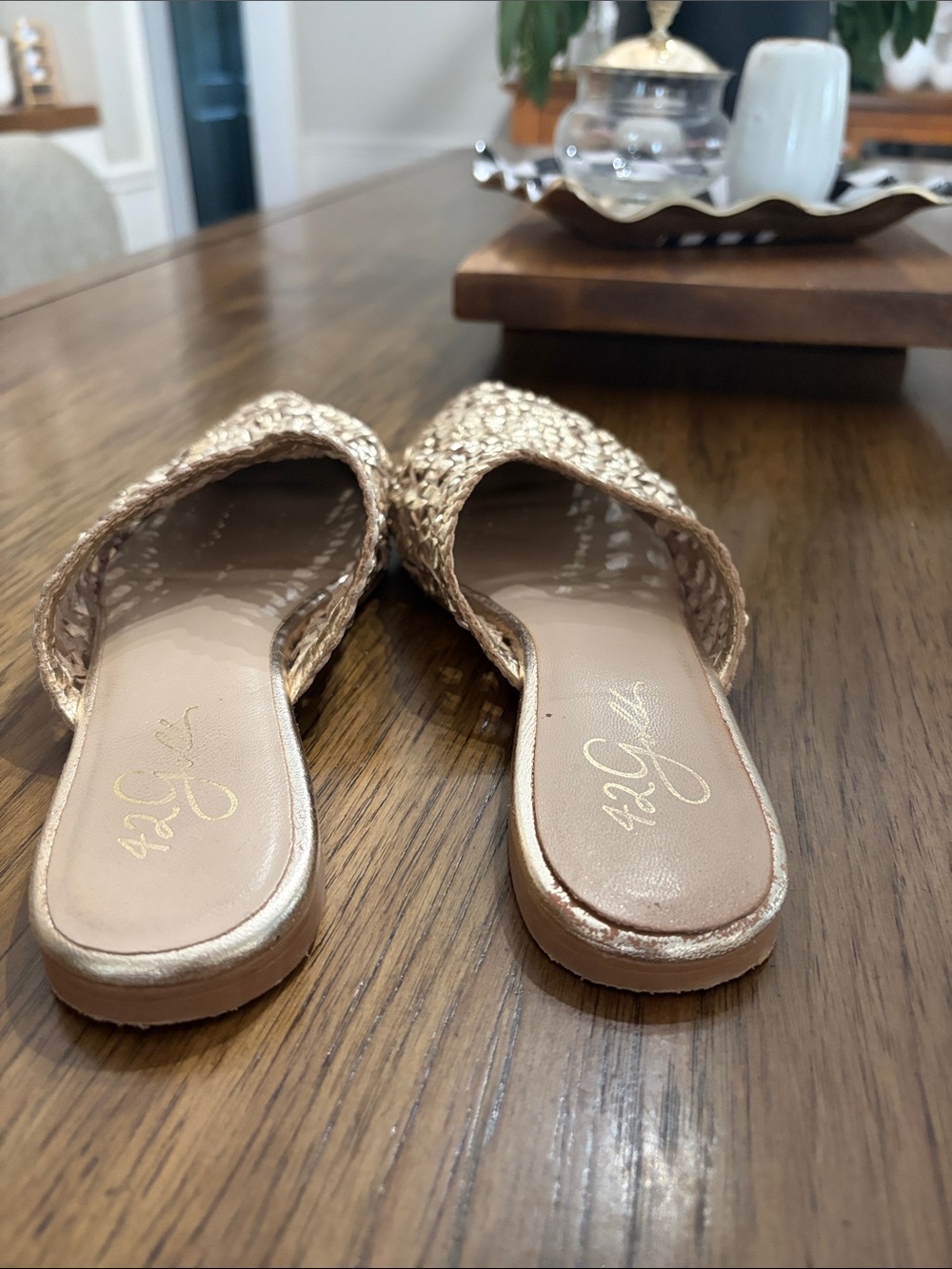 42 Gold Charmed Mules - Picture 9 of 9
